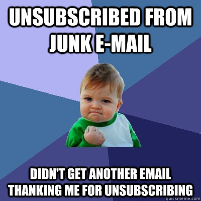 Unsubscribed from junk e-mail